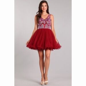 SEQUIN Burgundy Dress 1729